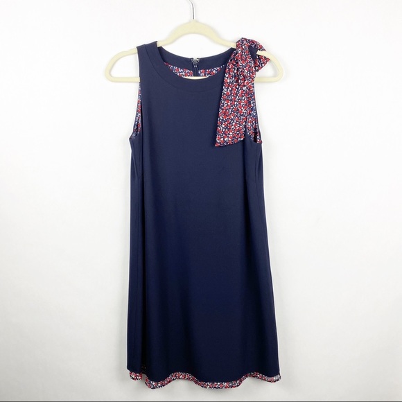 Tahari ASL Sleeveless Side Bow Neck Shift Dress - Picture 2 of 7